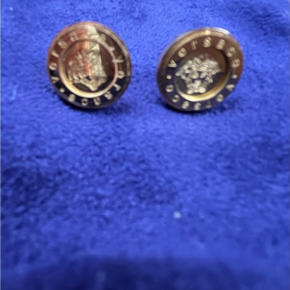 Copy-Versace Gold Medallion Earring